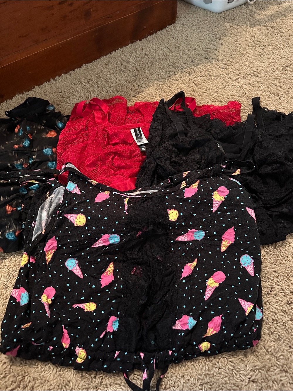 torrid Black Ice Cream Print Sleep Shorts with Colorful Cones